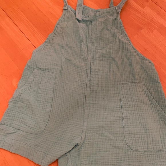 Colsie Pants - Colsie Textured Teal Overalls